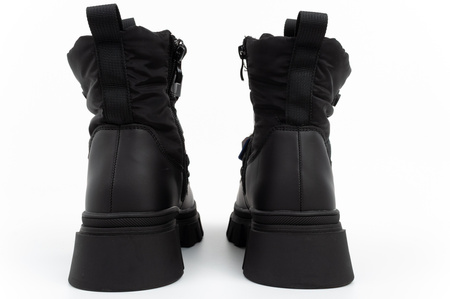 Lee Cooper buty zimowe damskie czarne ocieplane botki na zamek