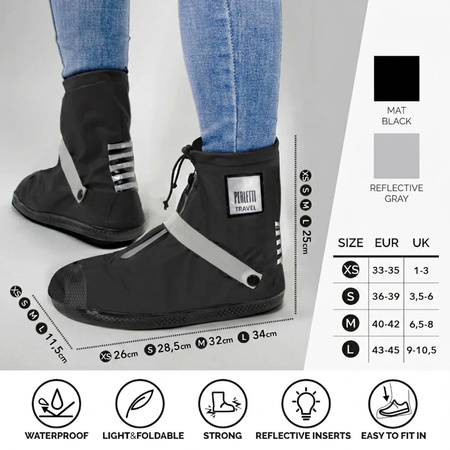 Perletti ochraniacze na buty wodoodporne czarne niskie r. M