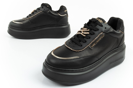 Karl Lagerfeld Anakapri buty sneakersy damskie sportowe skóra czarne