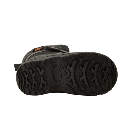Lee Cooper buty zimowe dziecięce śniegowce czarne ocieplane na rzep