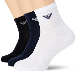 Emporio Armani skarpety męskie Calza wygodne bawełna 3-Pack białe granatowe czarne