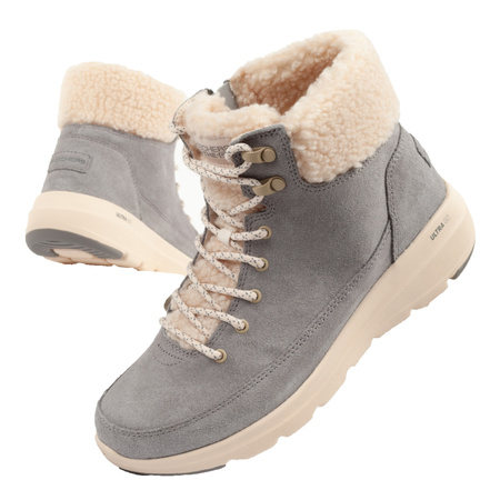 Buty zimowe damskie sportowe Skechers Glacial Ultra-Woodlands [16677/GRY]