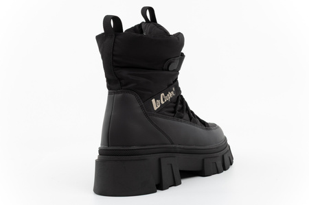 Lee Cooper buty zimowe damskie czarne ocieplane botki na zamek