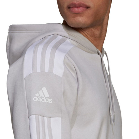 Adidas bluza sportowa kangurka z kapturem męska szara modna logo